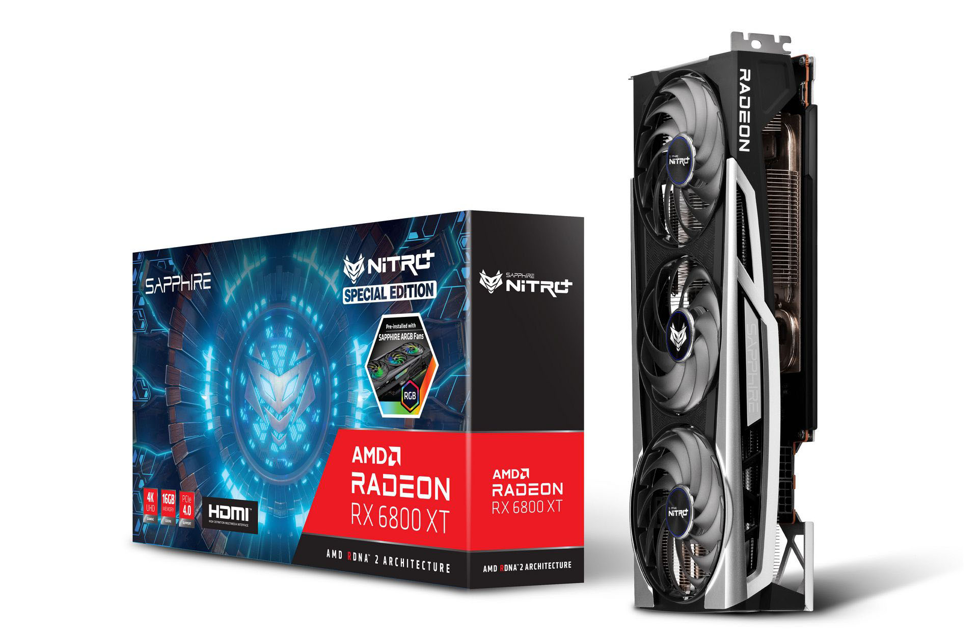 SAPPHIRE NITRO+ Radeon RX 6800 XT OC GAMING 16GB (16GB GDDR6, 256-bit, HDMI, 2×8-pin)