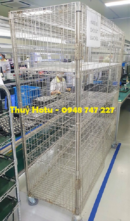 Xe đẩy lưới SMT chống tĩnh điện, Xe đẩy lưới chứa cuộn có tay đẩy