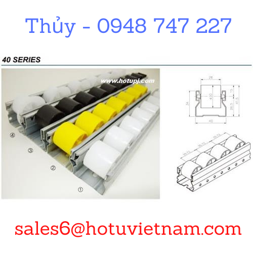 Thanh truyền con lăn nhựa 40, 60 (Roller) 4m/1 thanh, thanh truyền con lăn Asado – Hàn Quốc