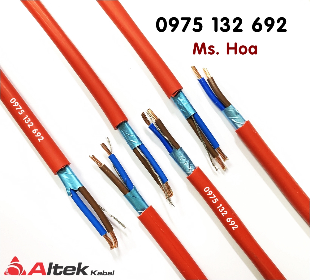 Cáp báo cháy, cáp chống cháy 2C x 1.0, 1.5, 2.5mm2 Altek Kabel
