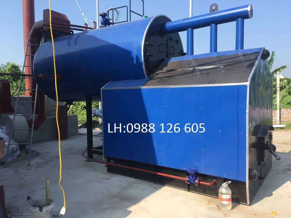 Nồi hơi đốt than củi công suất 1 tấn