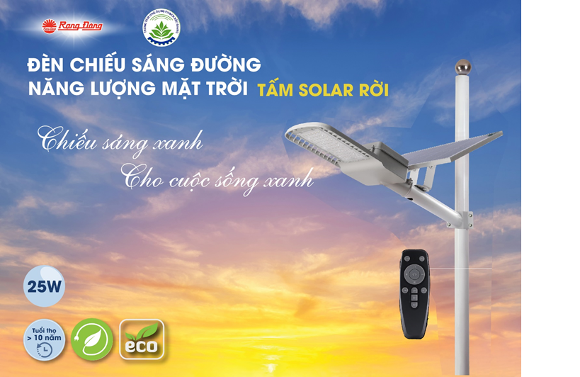 Đ&Egrave;N ĐƯỜNG HYBRID TẤM SOLAR RỜI 25W