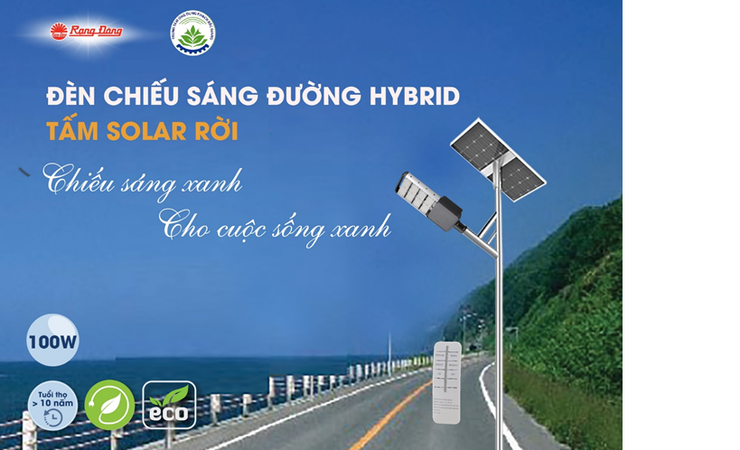 Đ&Egrave;N ĐƯỜNG HYBRID TẤM SOLAR RỜI 100W