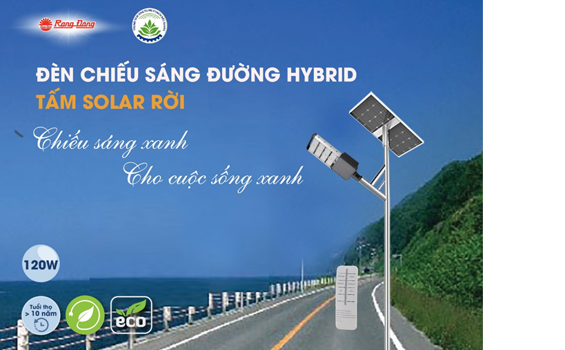 Đ&Egrave;N ĐƯỜNG HYBRID TẤM SOLAR RỜI 120W