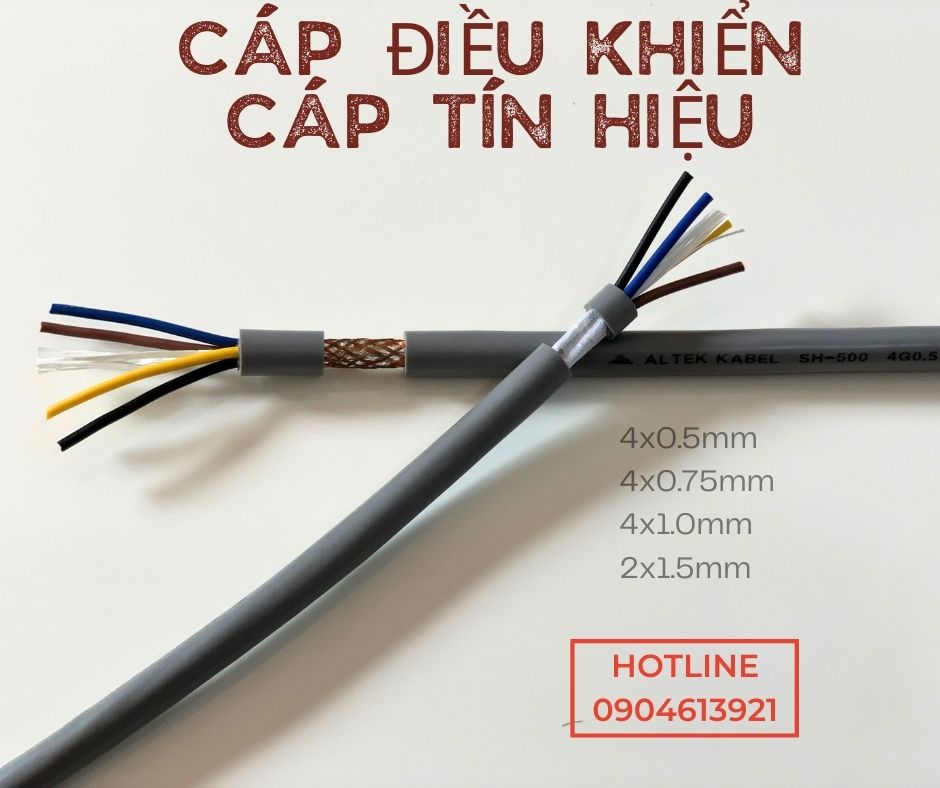 Cáp điều khiển/ cáp tín hiệu 4x0.5mm,4x0.75mm, 4x1.0mm, 4x1.5mm