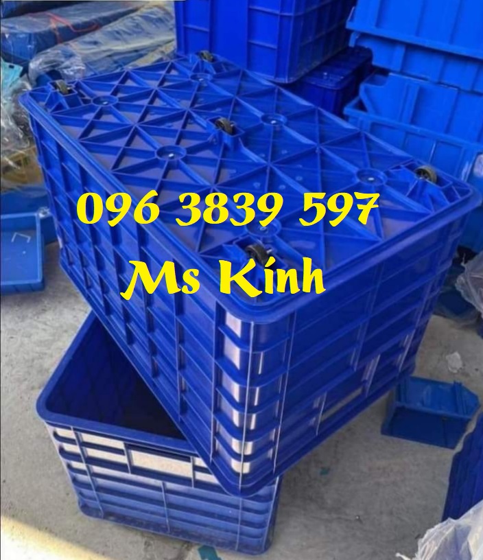 S&oacute;ng nhựa b&iacute;t 5 b&aacute;nh xe, th&ugrave;ng nhựa kt 78x50x43cm c&oacute; b&aacute;nh xe