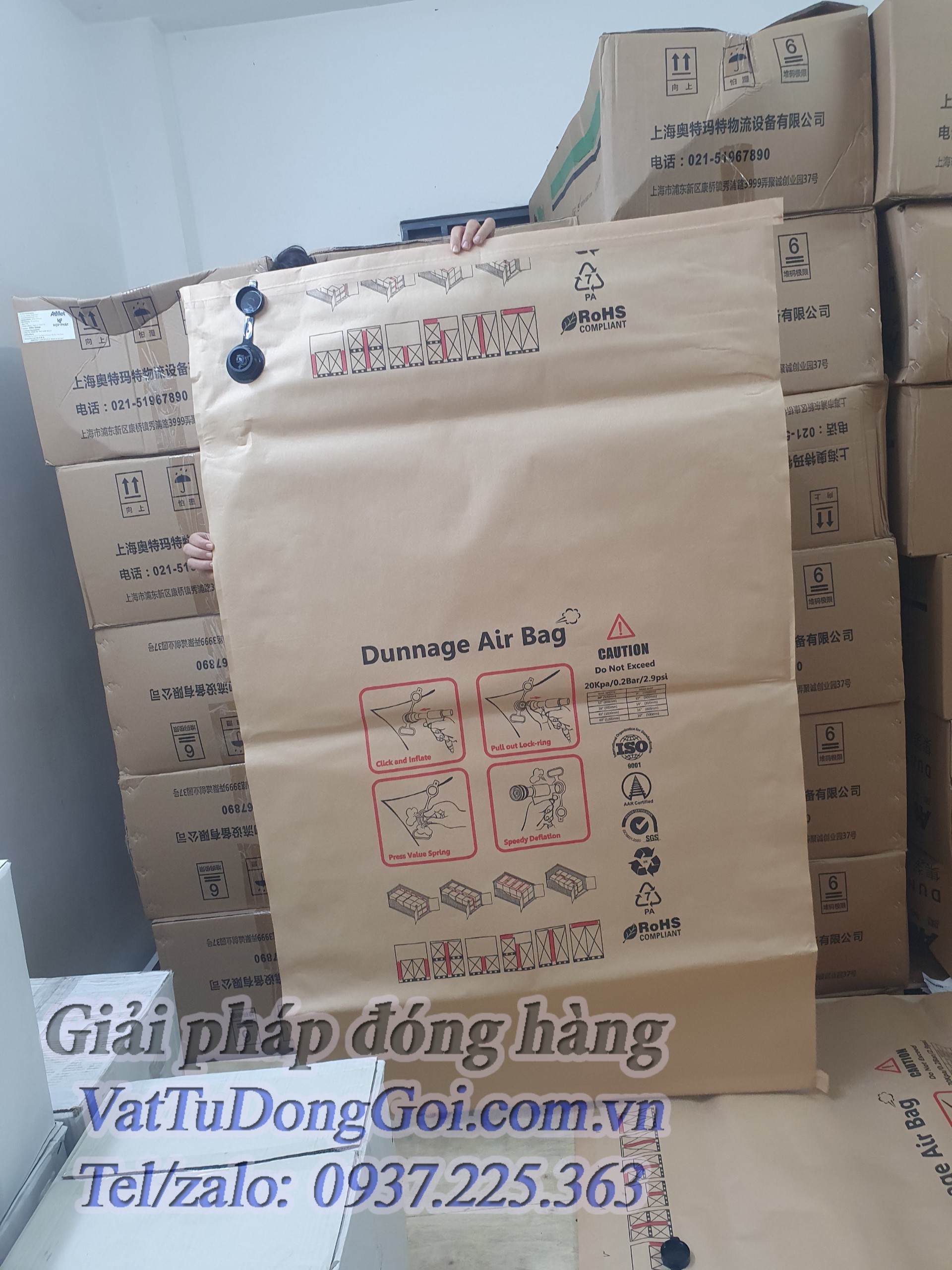 Túi khí chèn hàng container 1000x2000mm