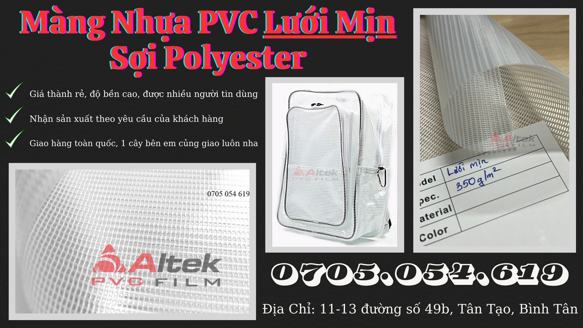 M&agrave;ng nhựa pvc lưới mịn gi&aacute; sỉ