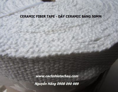 DÂY SỢI GỐM CHỊU NHIỆT 1260 DẠNG BẢNG 50MM DẢY 2/3MM – CERAMIC FIBER TAPE