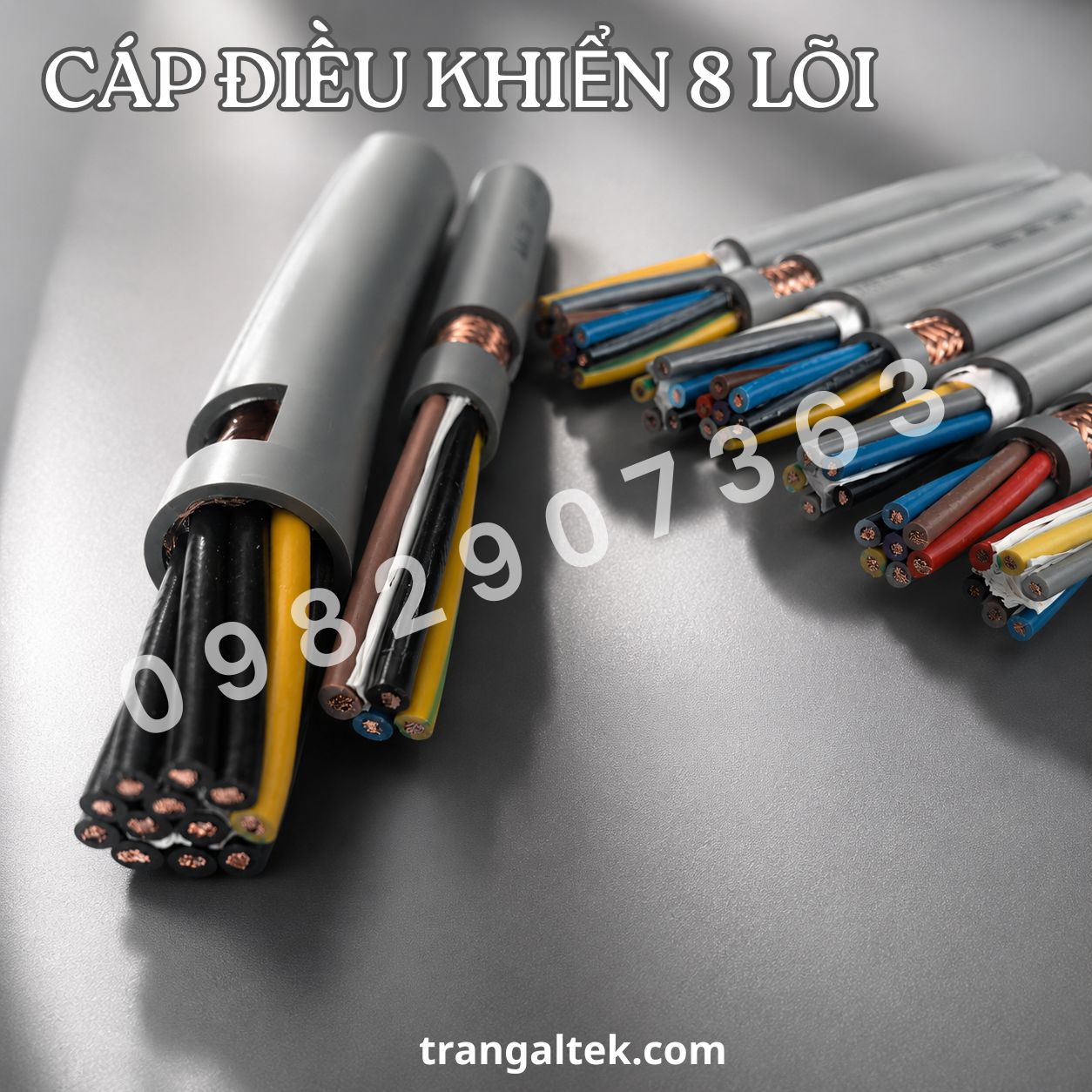 Cáp điều khiển đồng mềm 8 lõi vỏ PVC xám Altek Kabel 