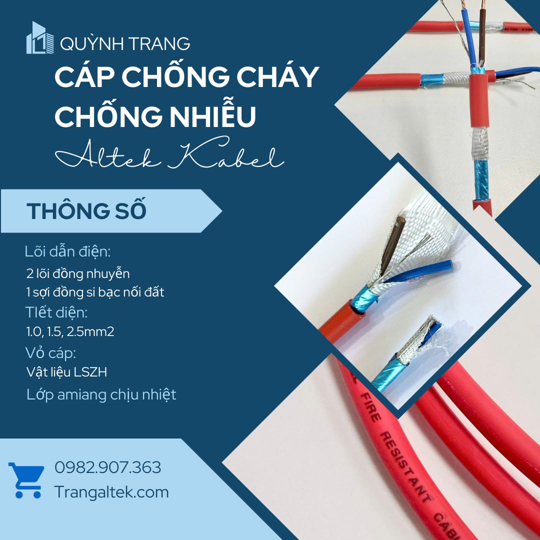 C&aacute;p chống ch&aacute;y chống nhiễu +E+GFT Altek Kabel chống ch&aacute;y trong nhiệt độ cao