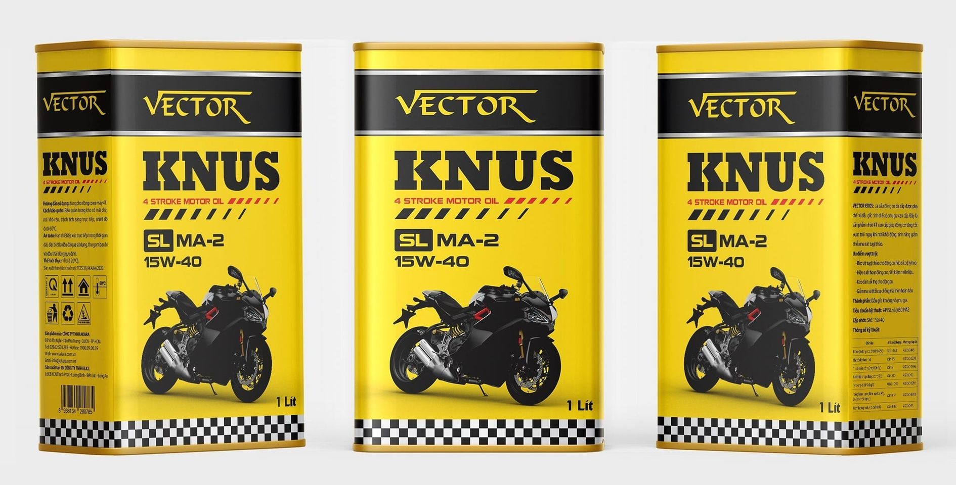 DẦU ĐỘNG CƠ XE GẮN MÁY VECTOR KNUS, API: SL, JASO: MA-2, 15W-40