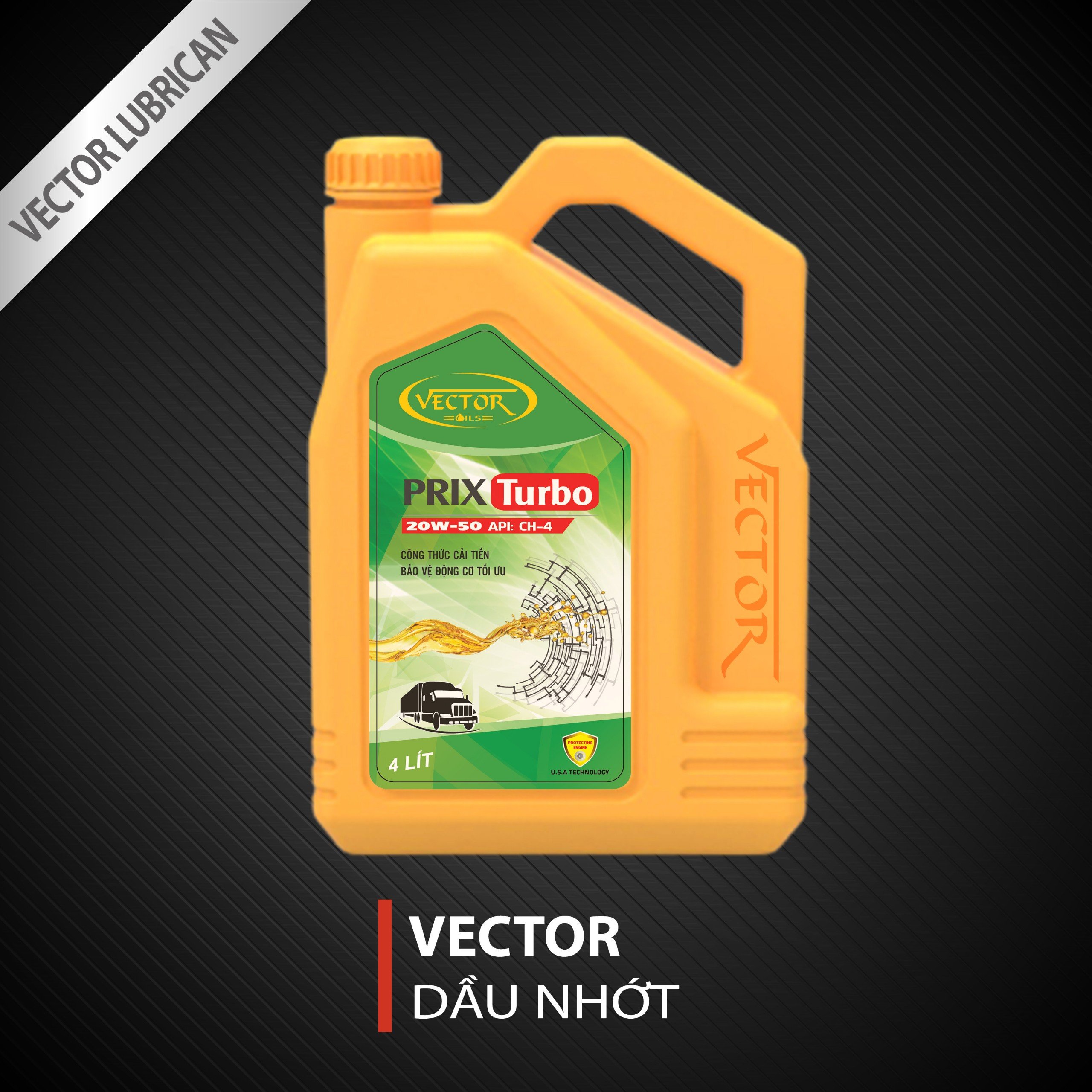 DẦU ĐỘNG CƠ VECTOR PRIX TURBO CH4/SF, 15W-40/ 20W-50 (4L)