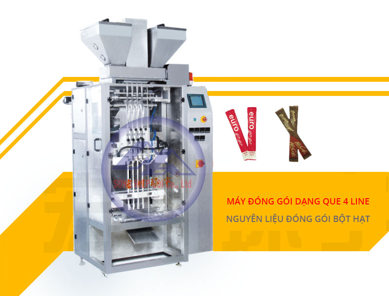 M&Aacute;Y Đ&Oacute;NG G&Oacute;I BỘT HẠT DẠNG QUE 4 LINE