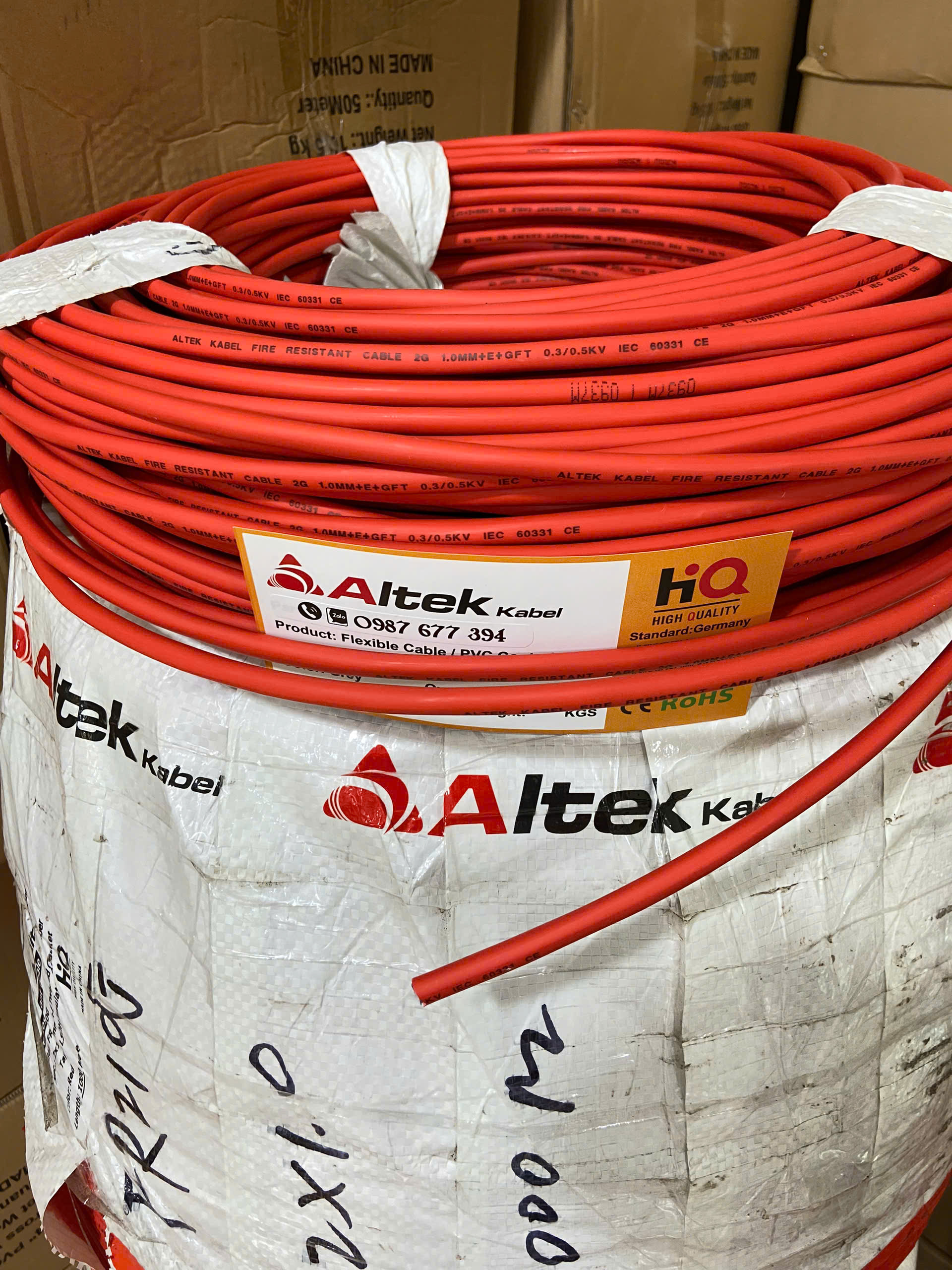 D&acirc;y c&aacute;p chống ch&aacute;y chống nhiễu 2x1.0mm đầy đủ chứng chỉ