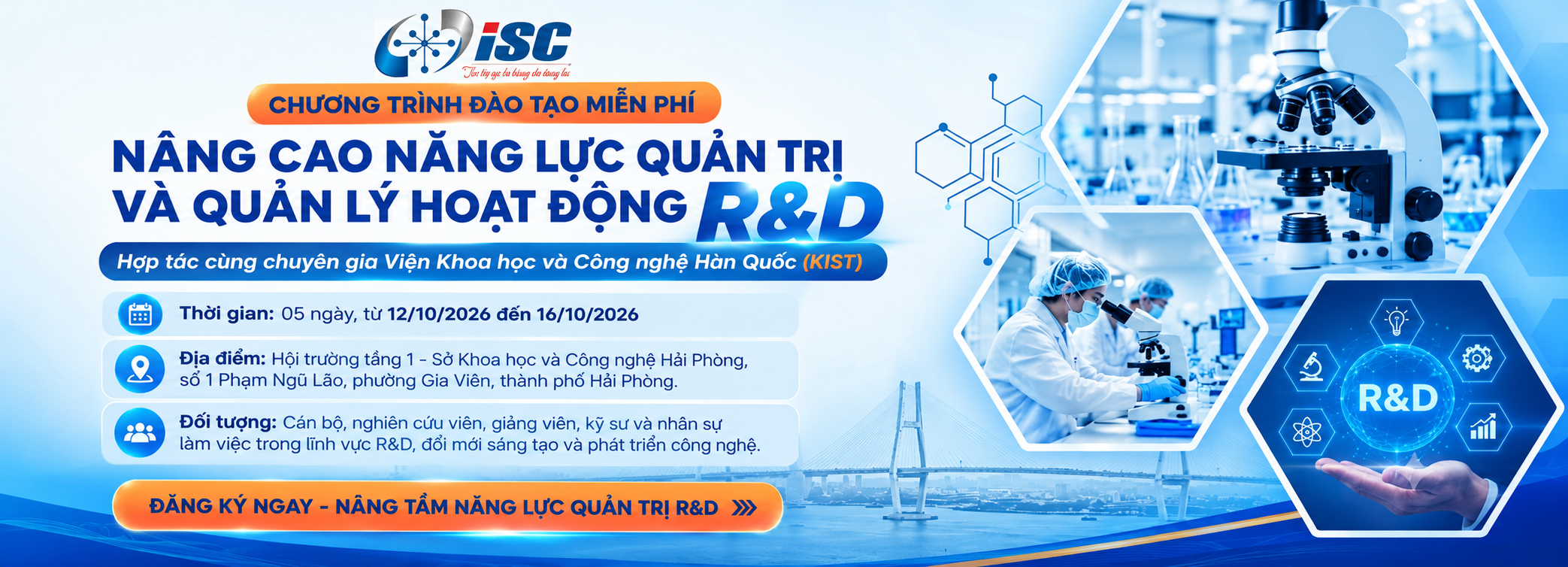 KHÓA ĐÀO TẠO NÂNG CAO NĂNG LỰC QUẢN TRỊ VÀ QUẢN LÝ HOẠT ĐỘNG R&D