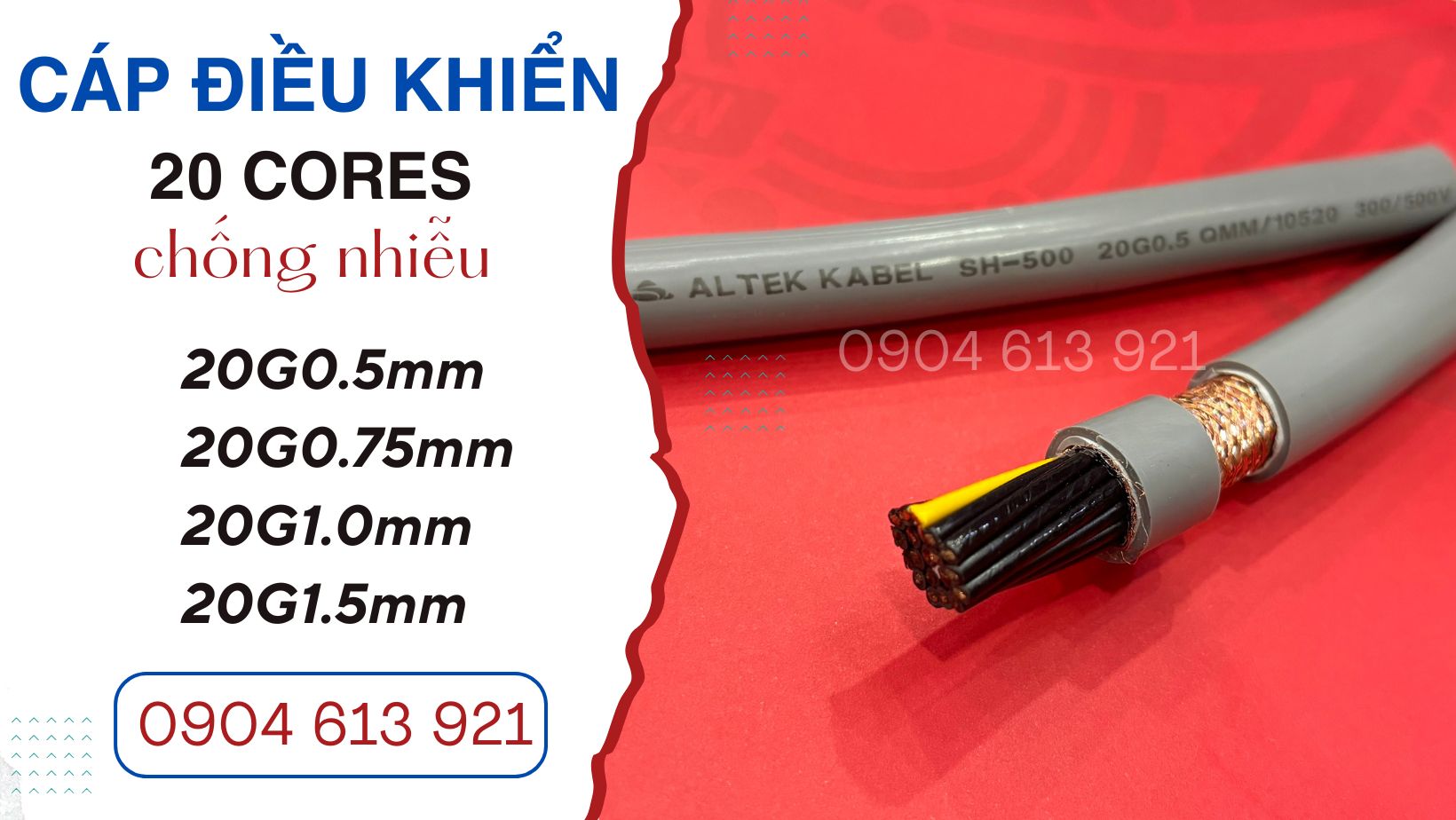 C&aacute;p điều khiển t&iacute;n hiệu 20x0.5/20x0.75/20x1.0/20x1.5 Altek Kabel ch&iacute;nh h&atilde;ng
