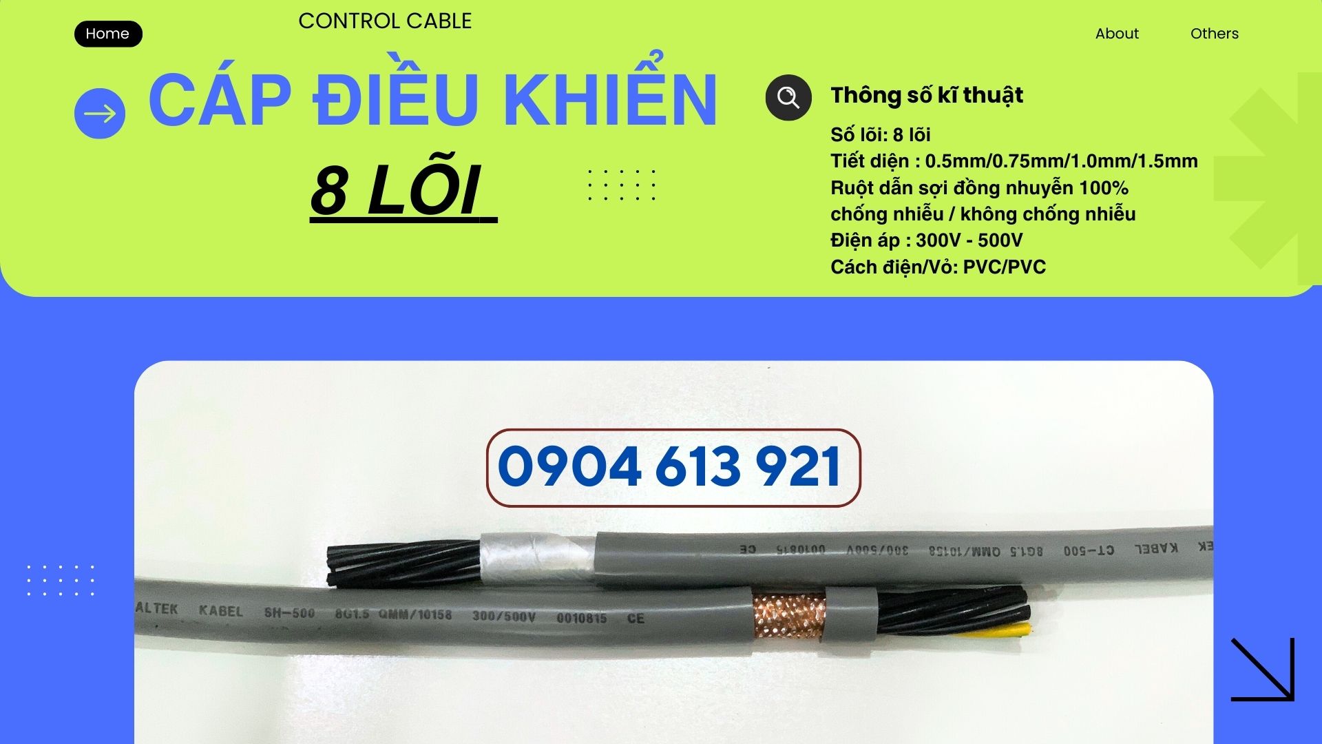 Cáp điều khiển 8x0.5/8x0.75/8x1.0/8x1.5 Altek Kabel - phân phối tại Hà Nội, Đà Nẵng, HCM
