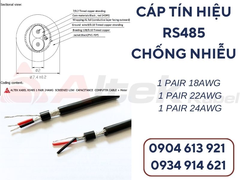 Cáp tín hiệu truyền thông RS485 AWG18/20/22 Altek Kabel chính hãng tại Hà Nội, Đà Nẵng, HCM (Copy 4)