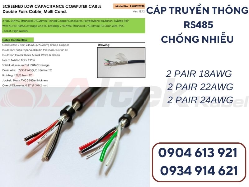 Cáp tín hiệu truyền thông RS485 AWG18/20/22 Altek Kabel chính hãng tại Hà Nội, Đà Nẵng, HCM (Copy 4)