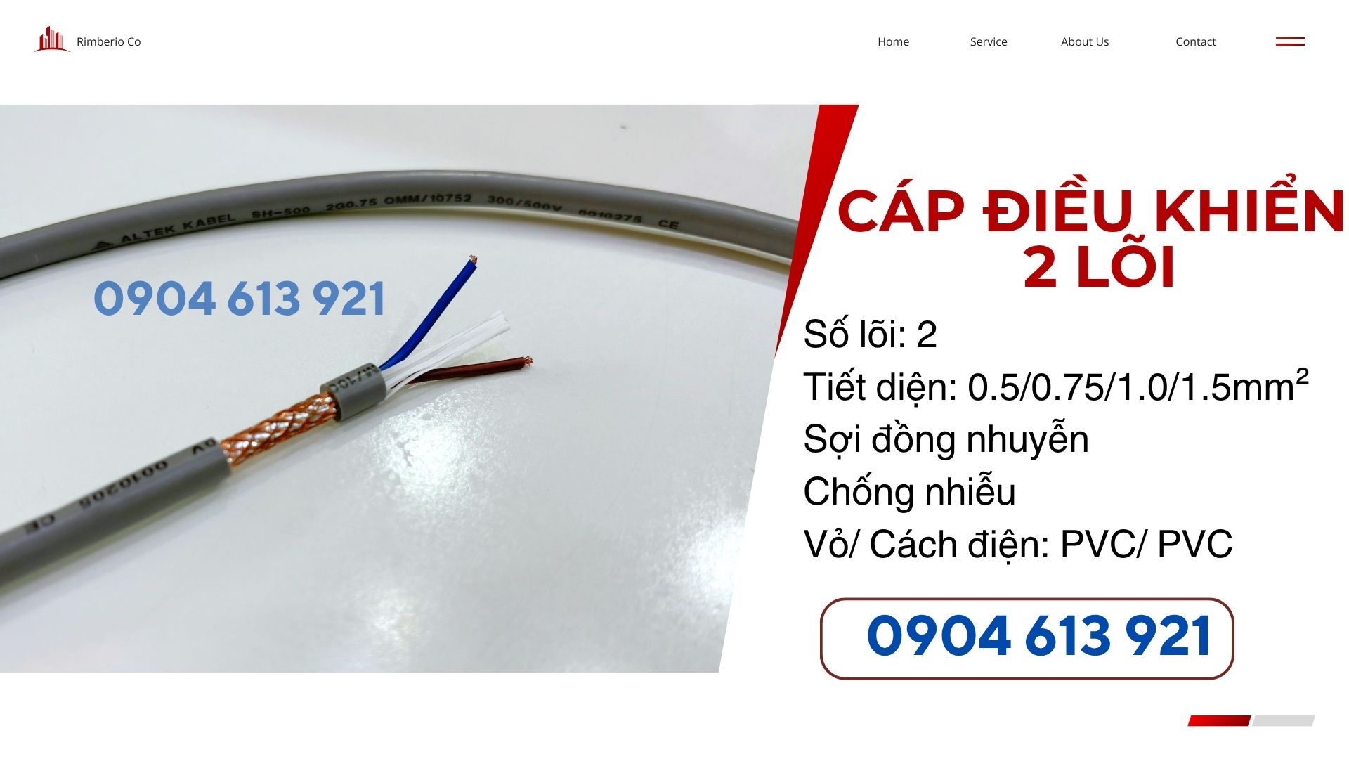 Cáp điều khiển 2 lõi Altek Kabel 2x0.5/2x0.75/2x1.0/2x1.5 chính hãng 