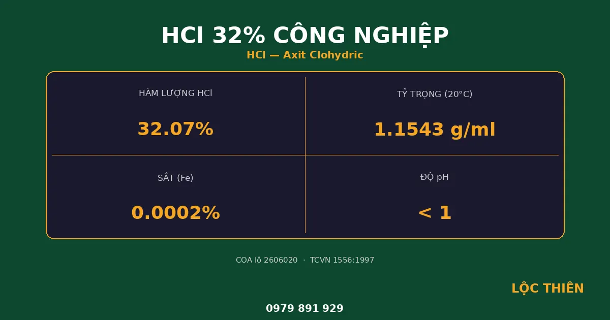 Axit HCl 32%-35% Công Nghiệp - Mua Bán Axit Clohydric Giá Tốt, Giao Hàng Toàn Quốc