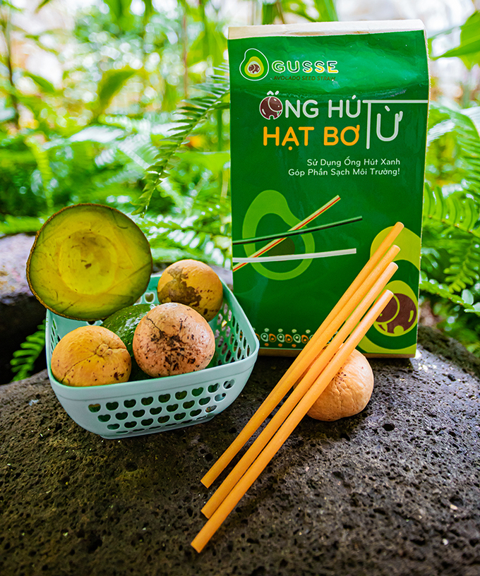 Học sinh phố núi chế ống hút từ hạt bơ