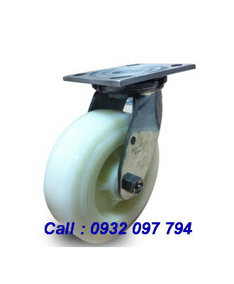 Bánh xe đẩy càng inox 304 vật liệu bánh xe Nylon tải nặng