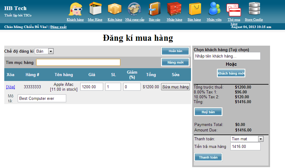 Hệ thống quản lý bán hàng