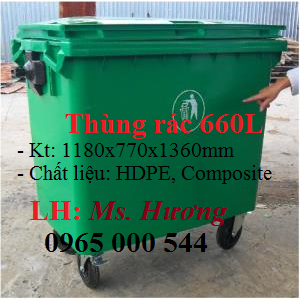 Th&ugrave;ng r&aacute;c c&ocirc;ng cộng 660 l&iacute;t