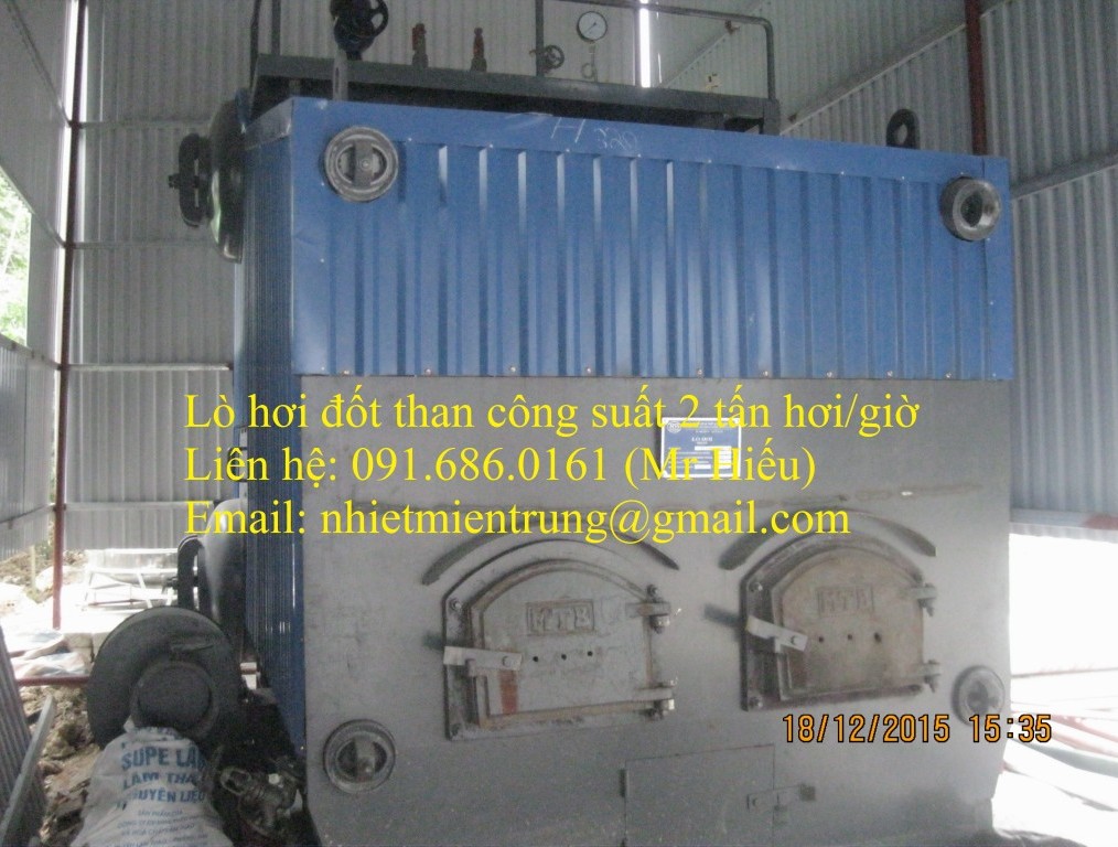 Nồi hơi đốt than công suất 2 tấn giờ
