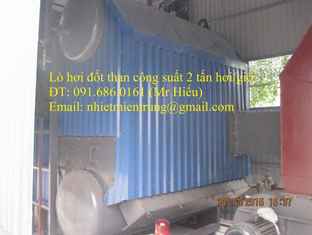 Nồi hơi đốt than công suất 2 tấn giờ