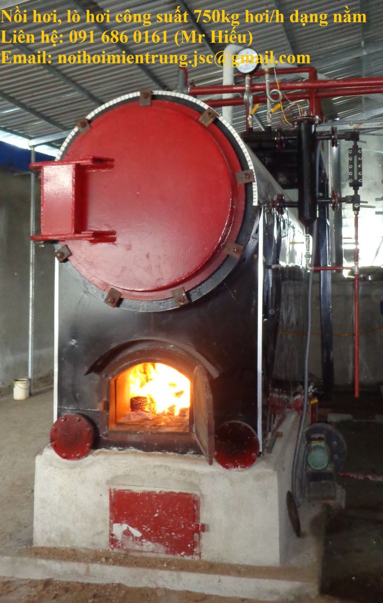 Nồi hơi c&ocirc;ng suất 750kg hơi giờ nằm