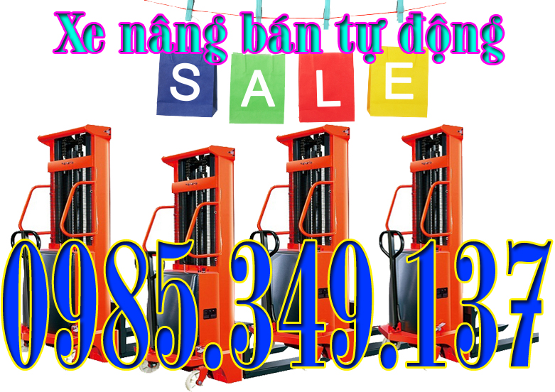 Xe nâng điện bán tự động 1 tấn -1.5 tấn cao 3m