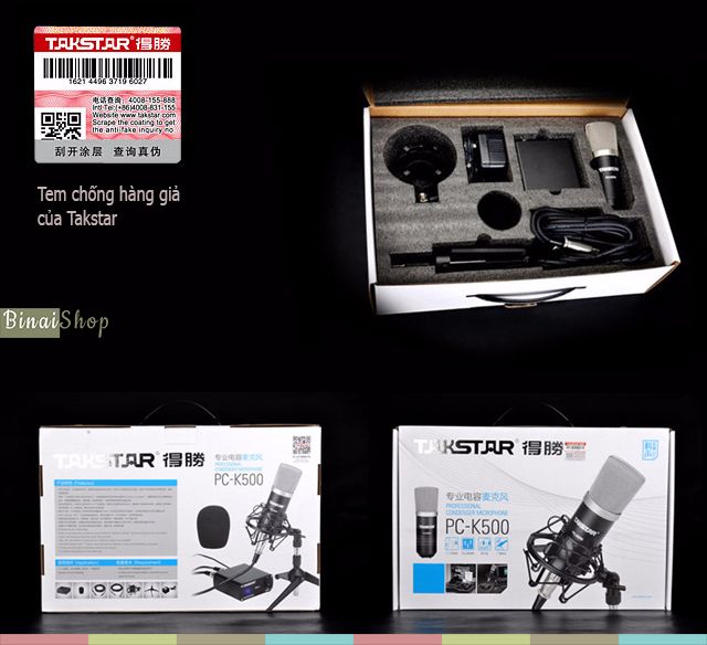 Microphone condenser thu âm Takstar PC-K500 (Suite)