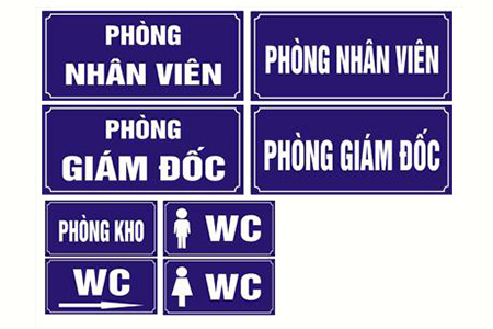 Bảng chỉ dẫn, bảng nội quy, bảng cảnh báo... bằng kim loại, meca