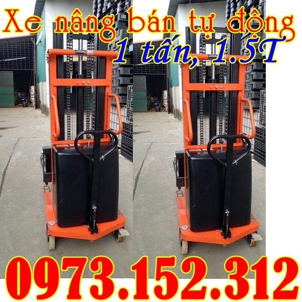 Xe nâng bán tự động 1 tấn, 1.5 tấn hàng Đài Loan giá rẻ tại Vĩnh Phúc