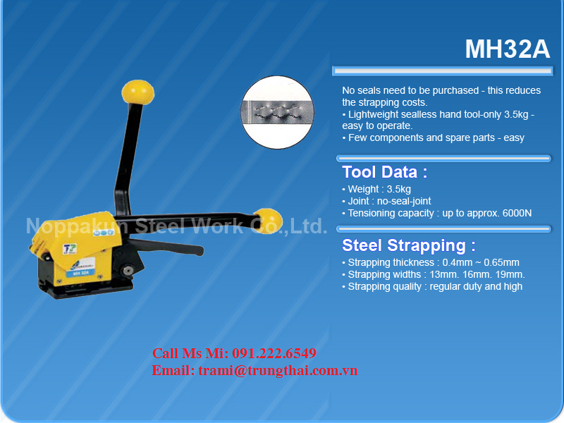 Dụng cụ siết đai thép 3 trong 1 không dùng bọ Mh32A