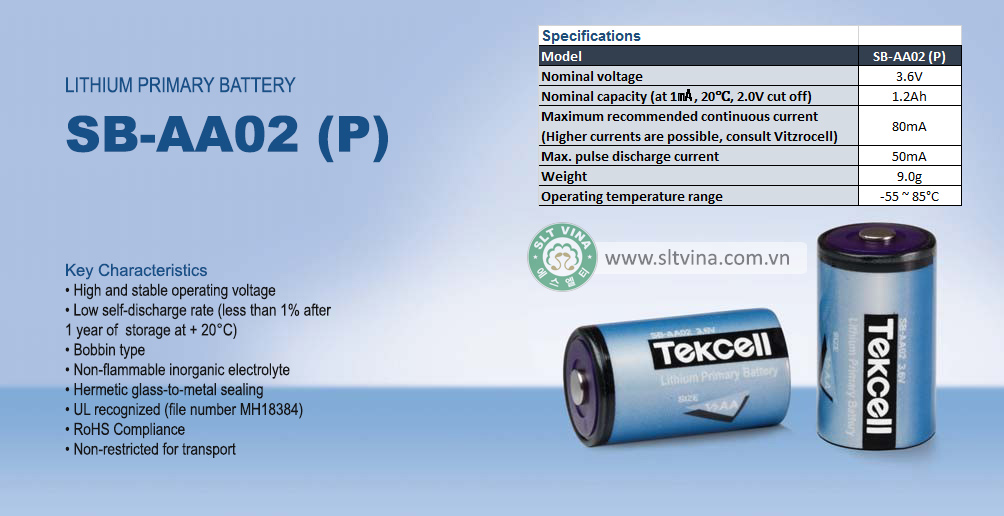 Pin Tekcell nuôi nguồn – Tekcell Lithium Primary Battery