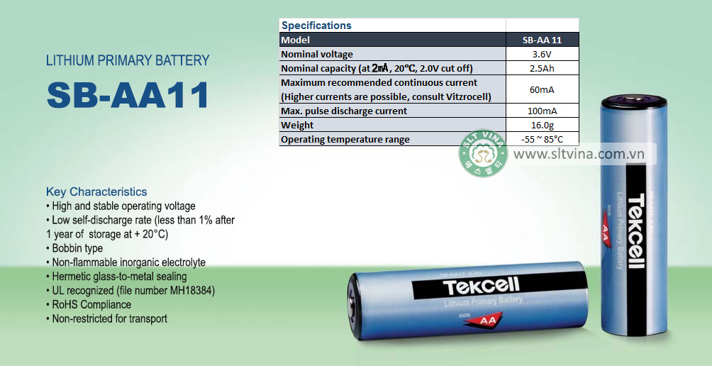Pin Tekcell nuôi nguồn – Tekcell Lithium Primary Battery
