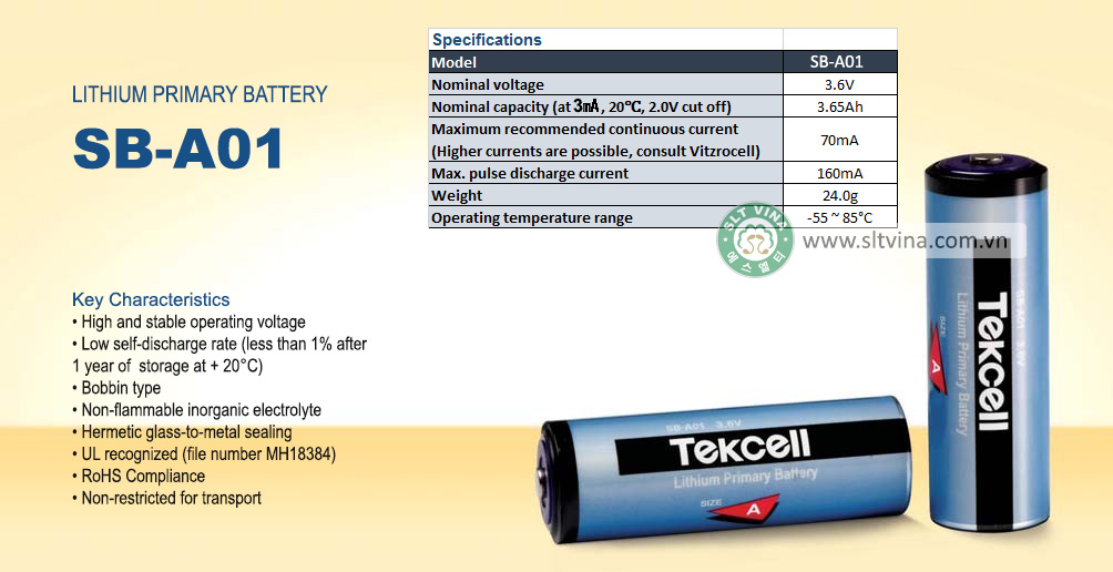 Pin Tekcell nuôi nguồn – Tekcell Lithium Primary Battery