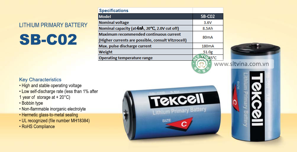 Pin Tekcell nuôi nguồn – Tekcell Lithium Primary Battery