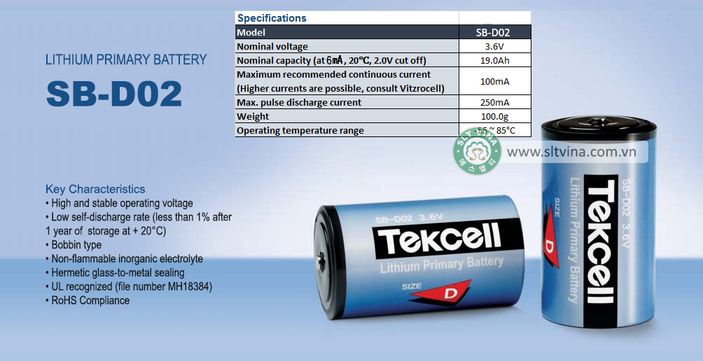 Pin Tekcell nuôi nguồn – Tekcell Lithium Primary Battery