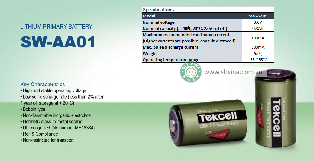 Pin Tekcell nuôi nguồn – Tekcell Lithium Primary Battery