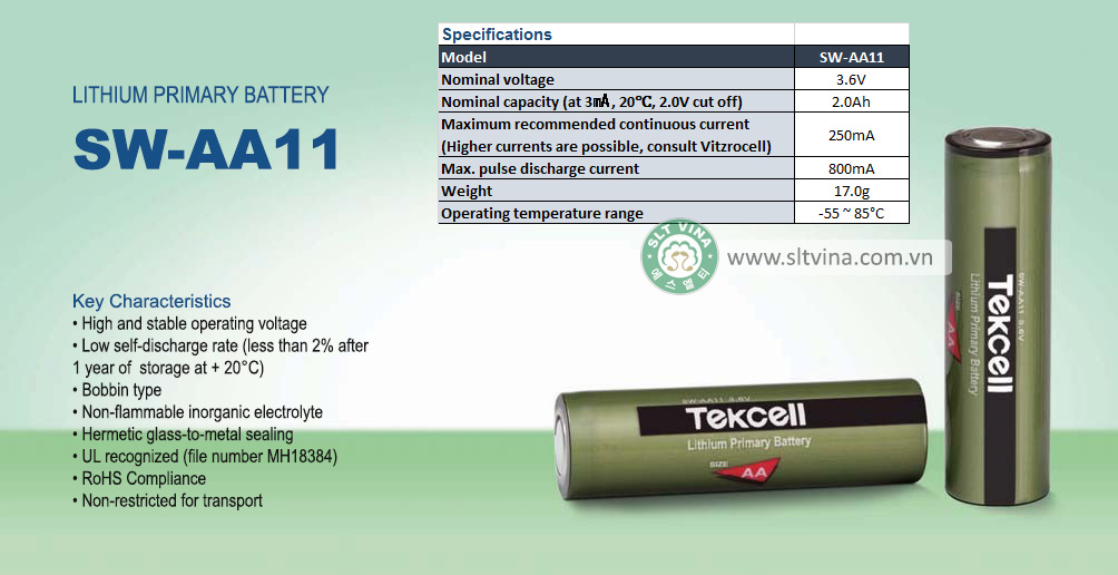 Pin Tekcell nuôi nguồn – Tekcell Lithium Primary Battery