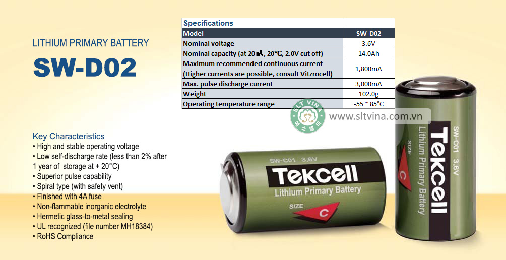 Pin Tekcell nuôi nguồn – Tekcell Lithium Primary Battery
