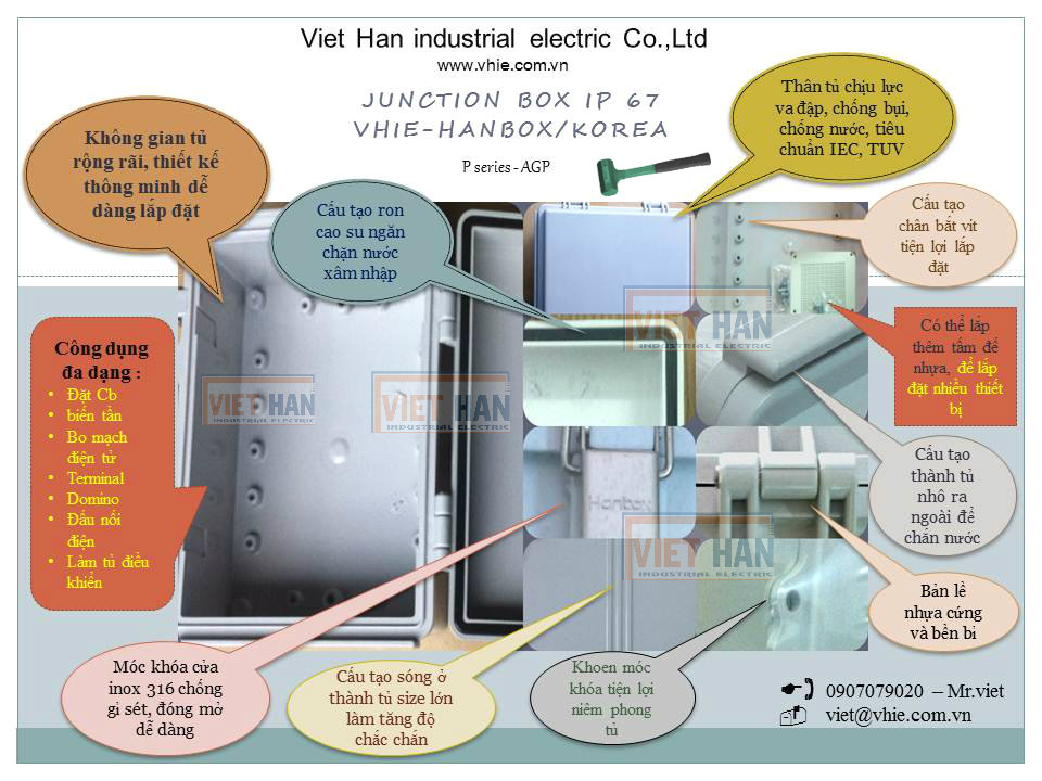 Tủ điện nhựa chống thấm Hàn Quốc IP66/67