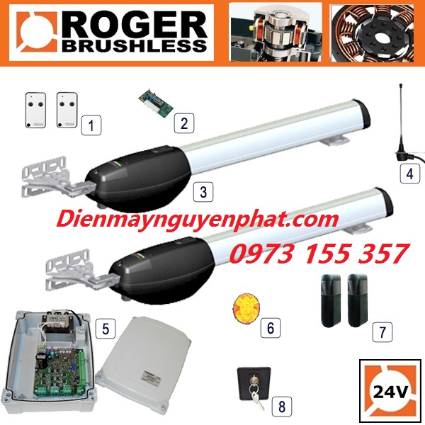 Cổng tự động c&aacute;nh tay đ&ograve;n Roger - Italia