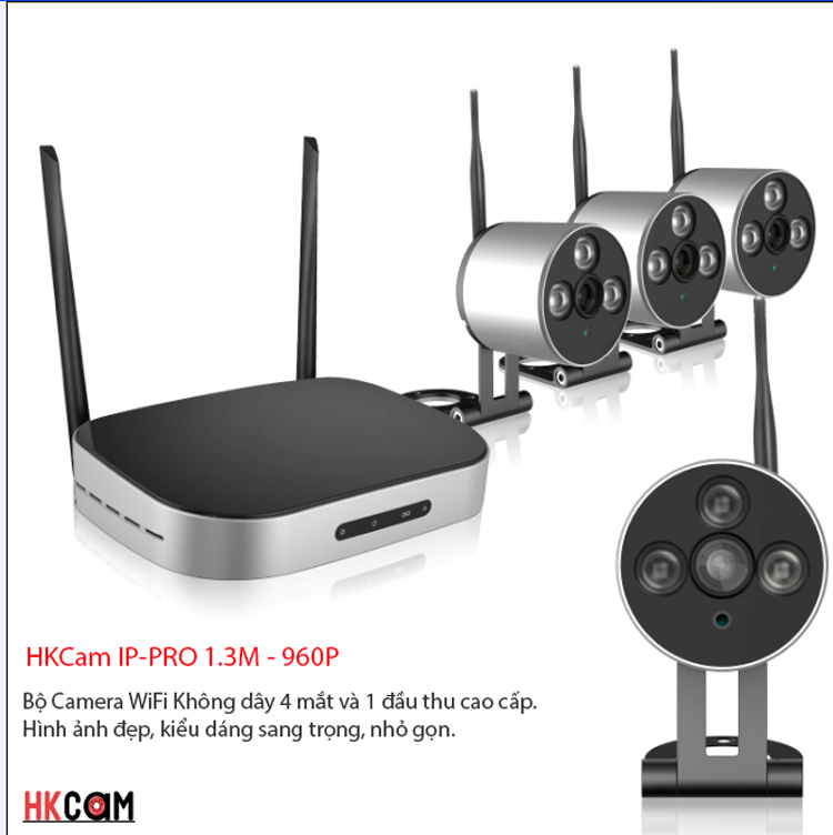 Bộ camera không dây NVR KIT HKCAM IP-PRO 1.3M 960P