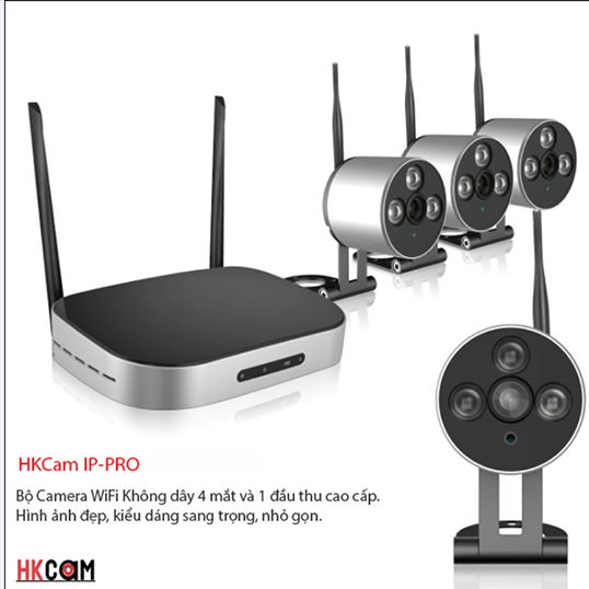 Bộ camera không dây NVR KIT HKCAM IP-PRO HD 720P